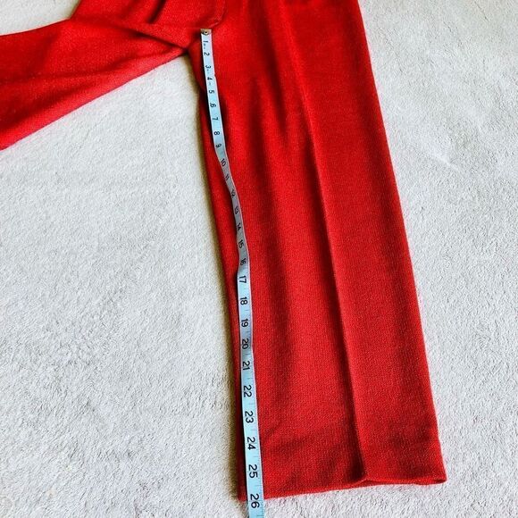 St. John Collection Terracotta Knit Pleated Front Elastic Waist Ankle Pants - Picture 6 of 9